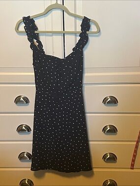 Sunday Best Navy size 10 Mini Dress with White Heart Dots
